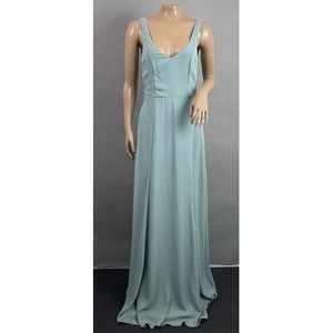 Show Me Your Mumu Dress Women S Caitlin Ruffle Maxi Icy Blue Chiffon NWT